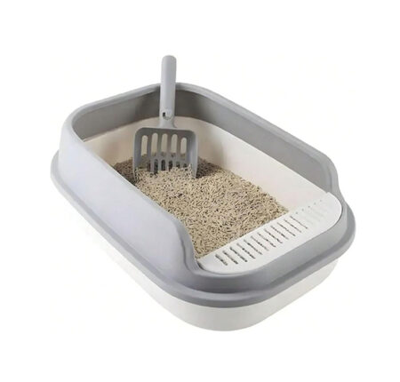 Arenero Grande para Gato con Extensión Y Pala Limpiadora 52x36x16cm